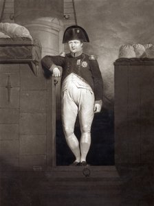 Napoleone Bonaparte sulla passerella della HMS Bellerophon dopo aver raggiunto Plymouth Sound, agosto 1815, inciso da Charles Turner