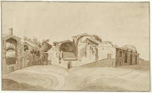 Veduta delle Terme di Diocleziano a Roma da Charles Louis Clerisseau