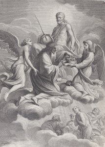 San Luigi di Francia accolto in cielo da Cristo e due angeli, 1671-80