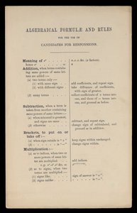 Formule algebriche e regole per l