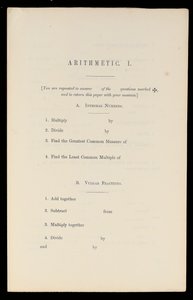 Aritmetica, Oxford University Press, c.1870 da Charles Lutwidge Dodgson