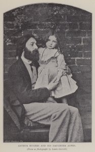 Arthur Hughes e sua figlia Agnes (foto in bianco e nero) da Charles Lutwidge Dodgson