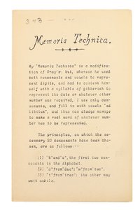 Memoria Technica, Oxford da Charles Lutwidge Dodgson