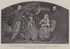 Mrs Rossetti e i suoi figli Dante Gabriel, Christina e William da Charles Lutwidge Dodgson