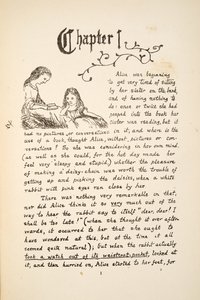 Alice con sua sorella, illustrazione da Le avventure di Alice sottoterra, pub. 1886 (facsimile)
