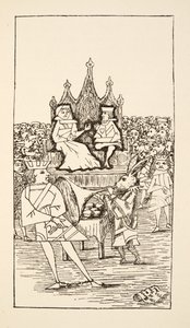Processo del Fante di Cuori, illustrazione da Le avventure di Alice nel sottosuolo, pub. 1886 da Charles Lutwidge Dodgson