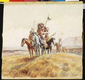 Gruppo di guerra indiano, 1902 da Charles Marion Russell