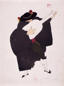 Costume per il personaggio del chitarrista da Il barbiere di Siviglia di Gioacchino Rossini, bozzetto di Charles Martin