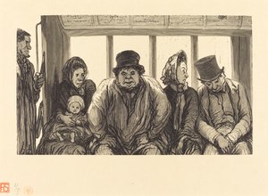 Interno di un omnibus da Charles Maurand after Honoré Daumier