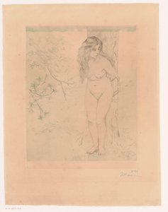 Eva appoggiata a un albero da Charles Maurin (signed by artist)