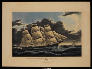 Clipper Dreadnought al largo di Tuskar Light 12 1/2 giorni da New York nel suo celebre passaggio in banchina a Liverpool in 13 giorni 11 ore dicembre 1854 da Charles & Mcfarlane Duncan (1818 1865) Parsons