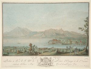Veduta di Schadau sul lago di Thun (dopo Clement) da Charles Melchior Descourtis