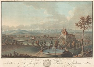 Vista generale delle Alpi e dei Ghiacciai da Charles Melchior Descourtis