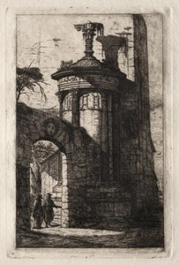 Ingresso al convento dei Cappuccini francesi ad Atene da Charles Meryon