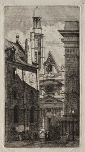 Incisioni di Parigi: Chiesa di Santo Stefano del Monte da Charles Meryon