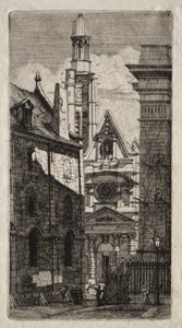 Incisioni di Parigi: Chiesa di Santo Stefano del Monte da Charles Meryon