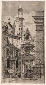 Incisioni di Parigi: Chiesa di Santo Stefano del Monte da Charles Meryon