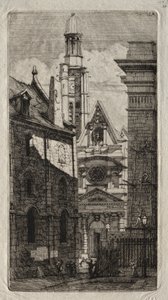 Incisioni di Parigi: Chiesa di Santo Stefano del Monte, 1852 da Charles Meryon