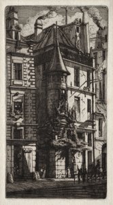 Incisioni di Parigi: Casa con una Torretta, Via dei Tessitori