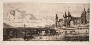 Incisioni di Parigi: Il Ponte dello Scambio da Charles Meryon