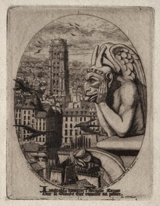 Incisioni di Parigi: Il Gargoyle da Charles Meryon