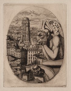 Incisioni di Parigi: Il Gargoyle, 1853 da Charles Meryon