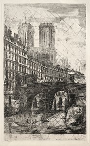 Acqueforti di Parigi: Il piccolo ponte, 1850 da Charles Meryon