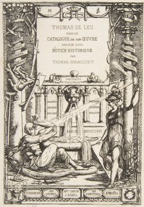 Frontespizio per il catalogo delle opere di Thomas De Leu, 1866 da Charles Meryon