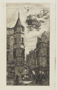 Casa con torretta, n. 22, 1861 da Charles Meryon