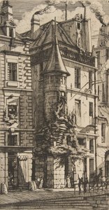 Casa con torretta, rue de la Tixeranderie, Parigi, 1852 da Charles Meryon