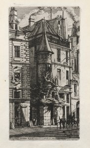 Casa con una torretta, rue de la Tixeranderie, Parigi, 1852 da Charles Meryon