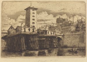 La Pompe Notre-Dame, Parigi da Charles Meryon