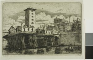 La Pompe Notre-Dame, Parigi da Charles Meryon