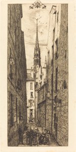 La Rue des Chantres, Parigi da Charles Meryon