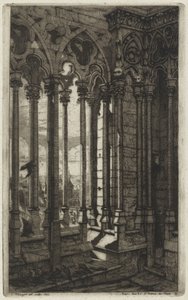 La galleria di Notre-Dame, Parigi da Charles Meryon