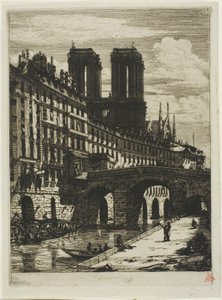 Le Petit Pont, Parigi da Charles Meryon