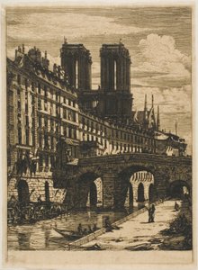 Le Petit Pont, Parigi da Charles Meryon