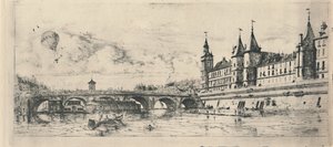 Le Pont-Au-Change 2° stato da Charles Meryon