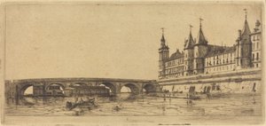 Le Pont-au-Change, Parigi da Charles Meryon