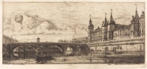 Le Pont-au-Change, Parigi da Charles Meryon
