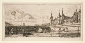 Le Pont au Change, Parigi da Charles Meryon