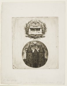 La tomba di Molière, il cimitero di Père-Lachaise, Parigi, e la Porta Vecchia del Palazzo di Giustizia, Parigi. da Charles Meryon