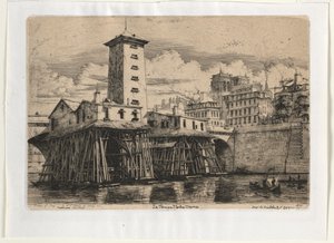 Pompa di Notre Dame, Parigi da Charles Meryon