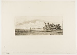 Oceania: Pesca, vicino alle isole con palme nel gruppo Uea o Wallis, 1845 da Charles Meryon