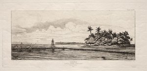 Oceania: Pesca vicino alle Isole con Palme nel Gruppo Uea o Wallis, 1845 da Charles Meryon