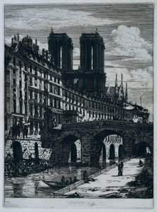 Petit Pont sulla Senna a Parigi da Charles Meryon