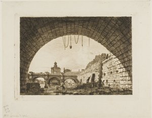 Pont-Neuf e la Samaritaine Visti da Sotto il Primo Arco del Pont-au-Change, Parigi da Charles Meryon