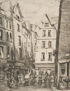 Rue Pirouette aux Halles, Parigi, dopo Laurence, 1860 da Charles Meryon