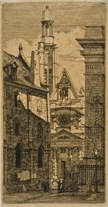 St. Etienne-du-Mont, Parigi, da Eaux-fortes sur Paris da Charles Meryon