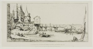 Il ponte temporaneo che sostituisce il Pont-au-Change, Parigi, dopo l